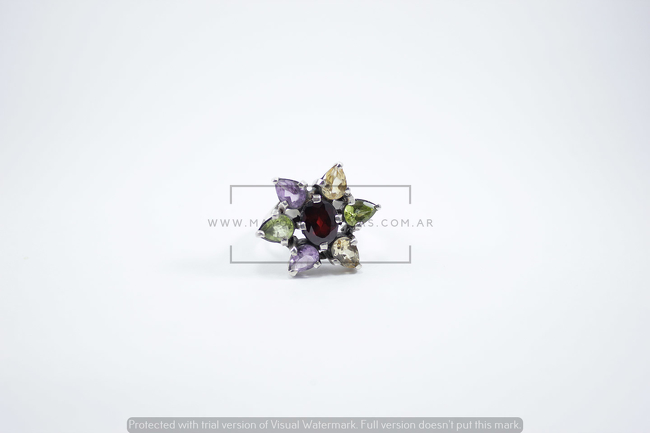 ANILLO CENTRO TOPACIO ROJO (PAP 076)