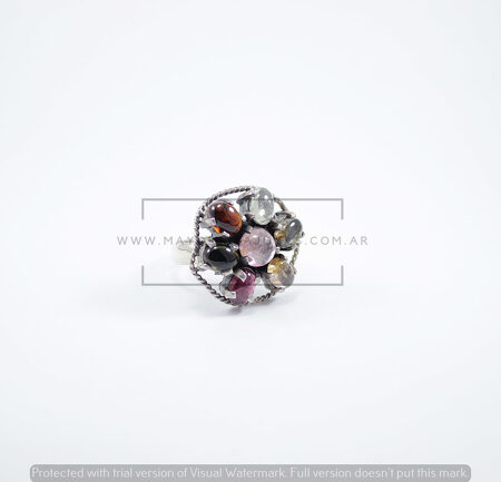 ANILLO  CUARZO COLORES MULTIPLES (PAP0080)