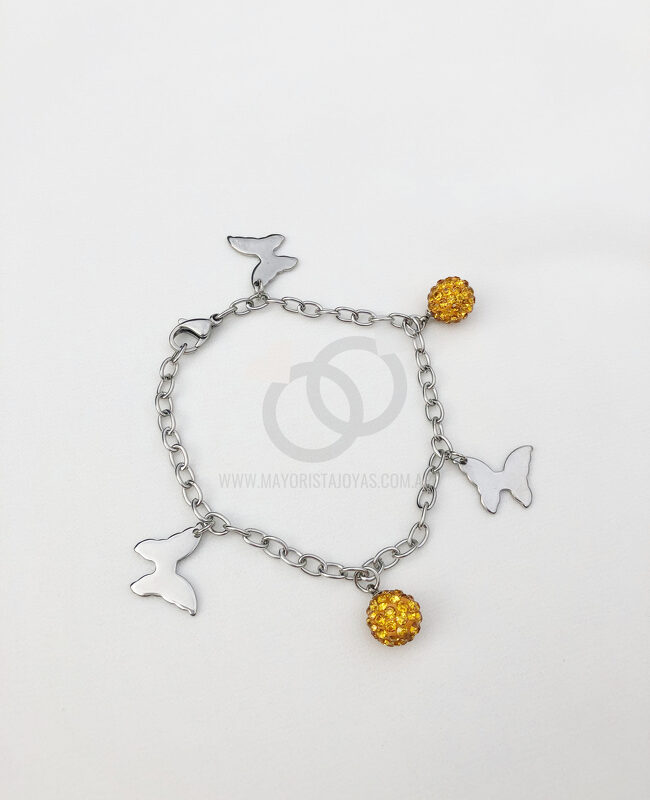 PULSERA ACERO Y CRISTAL (6659)