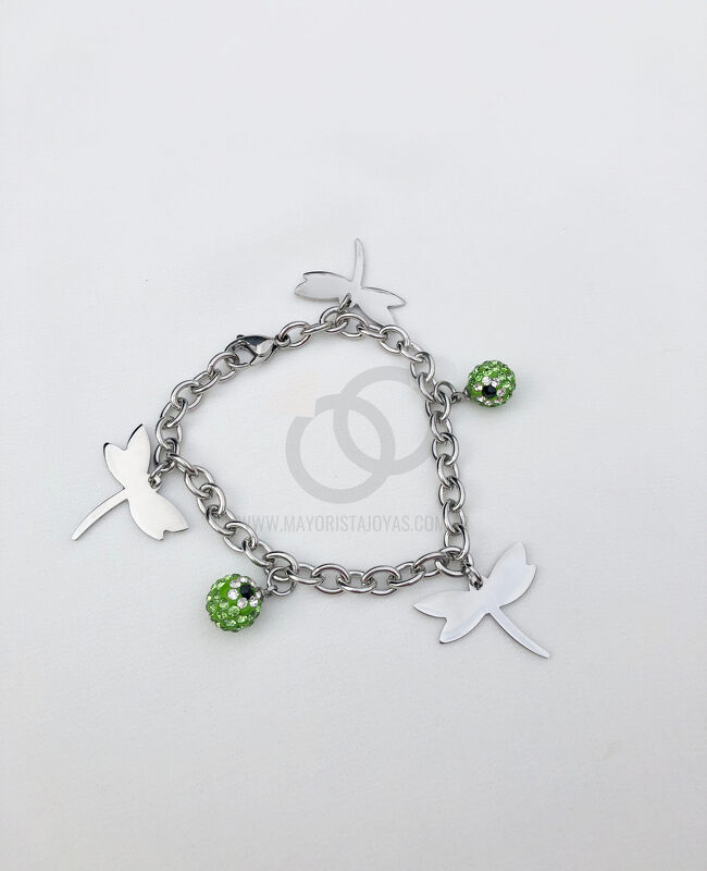PULSERA ACERO Y CRISTAL (6657)