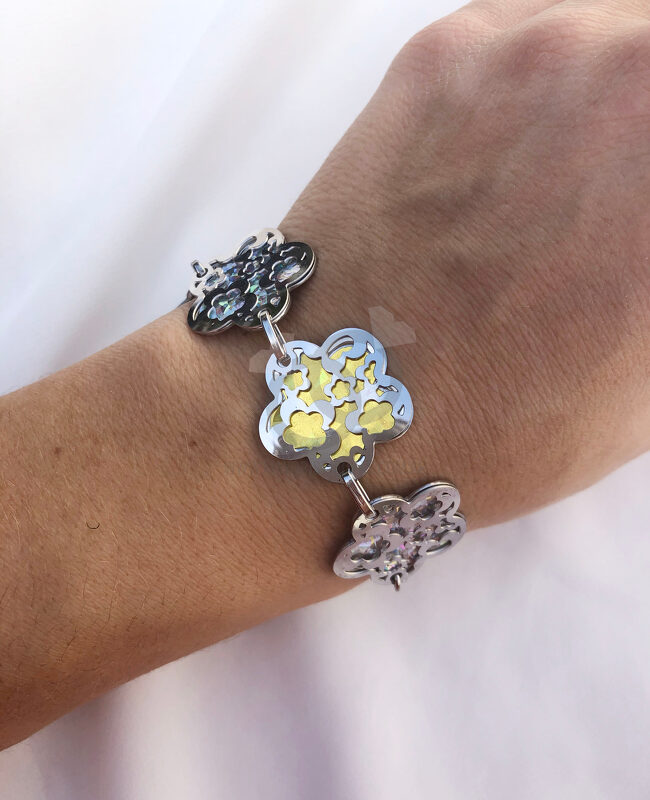 PULSERA ACERO Y CRISTAL (6244)