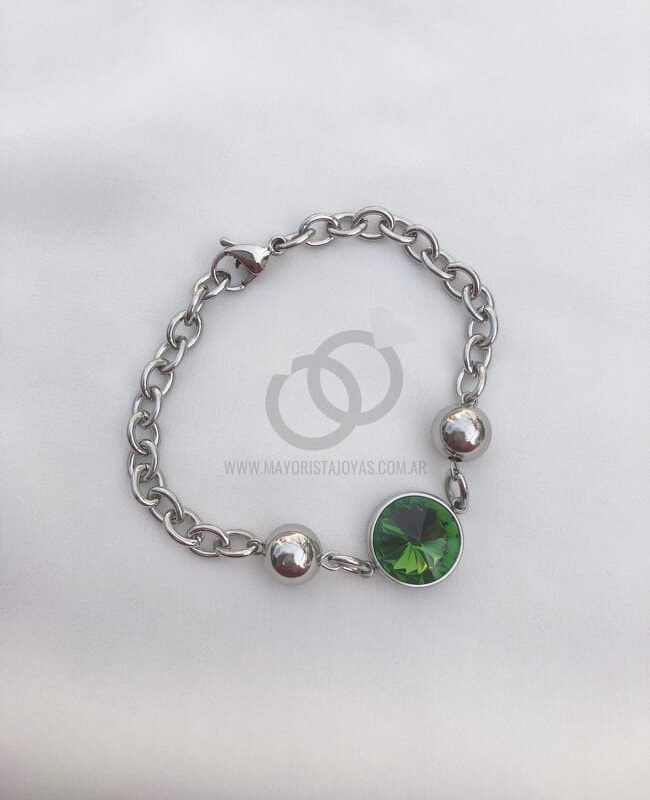 PULSERA ACERO Y CRISTAL (6279)