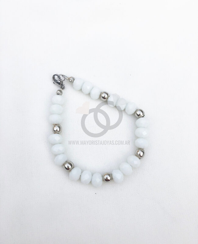 PULSERA ACERO Y CRISTAL ( 6102)