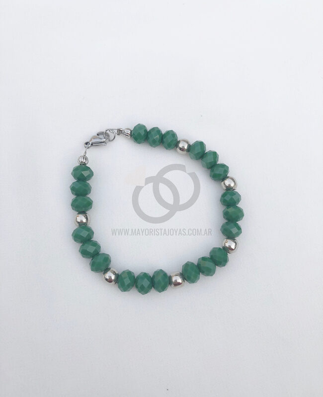 PULSERA ACERO Y CRISTAL ( 6104)