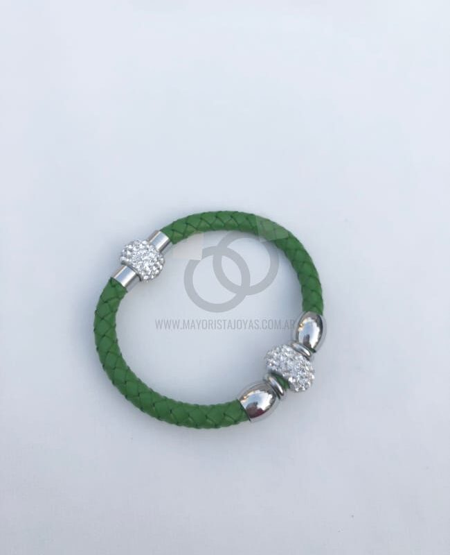 PULSERA ACERO Y CUERO ( 6120)