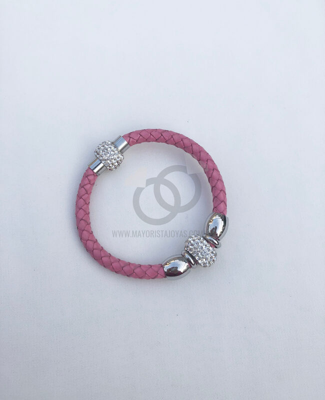PULSERA ACERO Y CUERO ( 6119)