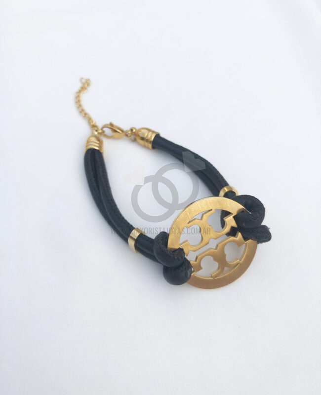 PULSERA ACERO Y CUERO (6146)