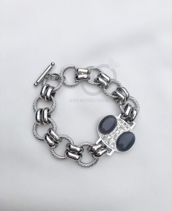 PULSERA ACERO Y CRISTAL(6626)