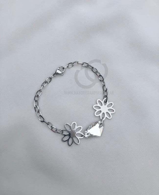 Pulsera de acero con cristal (6631)