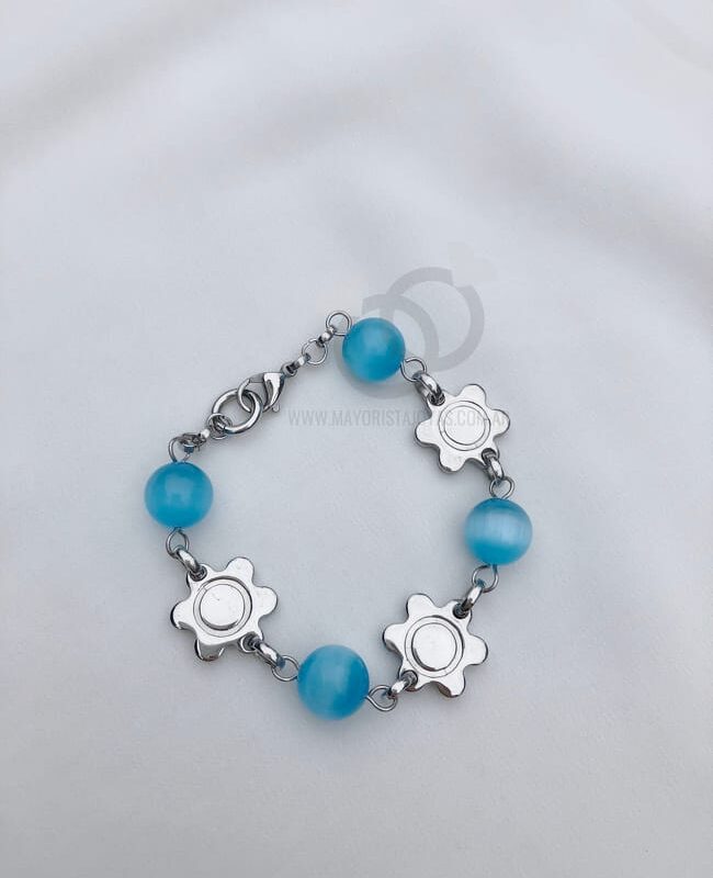 PULSERA ACERO Y ASTERISMO (6646)
