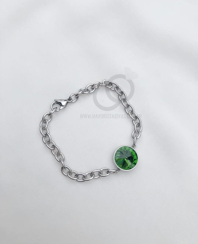 PULSERA ACERO Y CRISTAL (6273)