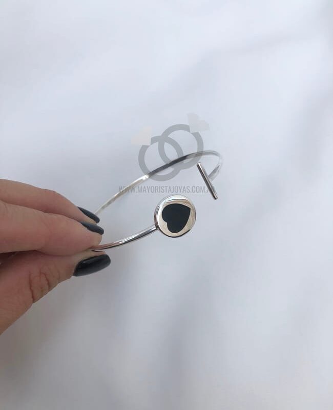 PULSERA CORAZON ONIX (PBR035O)