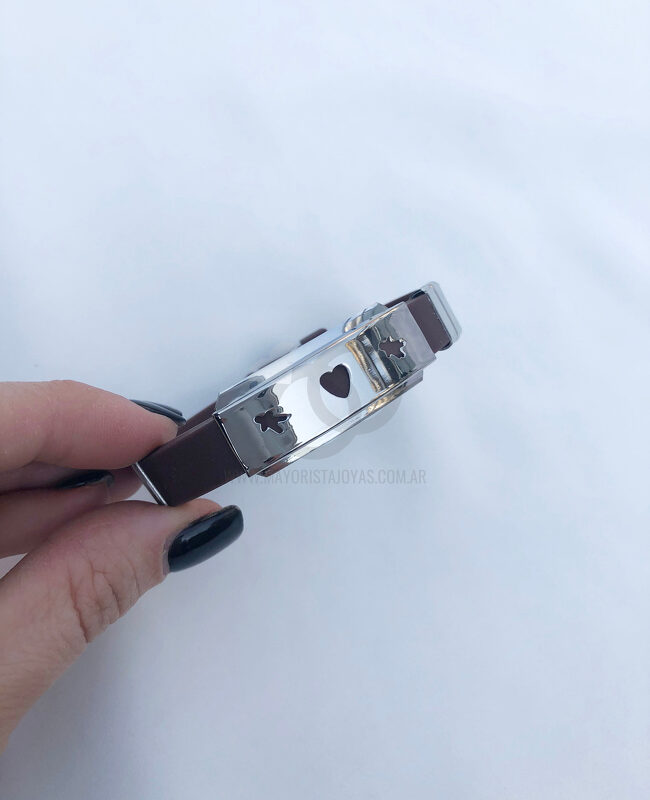 PULSERA ACERO Y CUERO (6169)