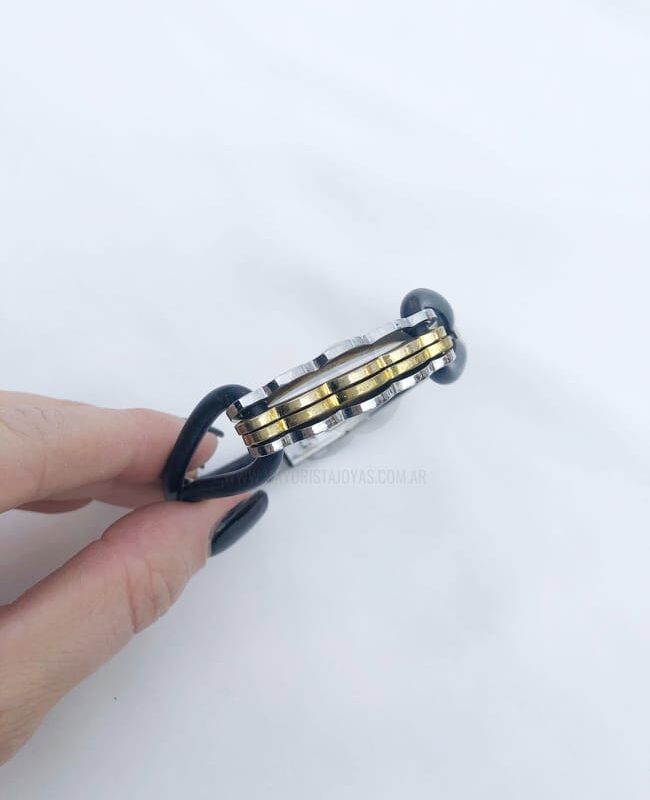 PULSERA ACERO Y CAUCHO (6153)