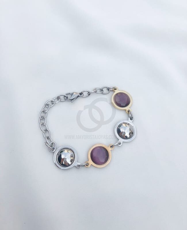 PULSERA ACERO Y ASTERISMO (6643)