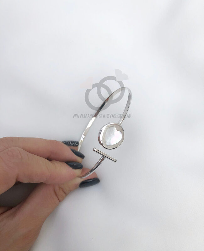 PULSERA RIGIDA CORAZON NACAR (PBR035N)