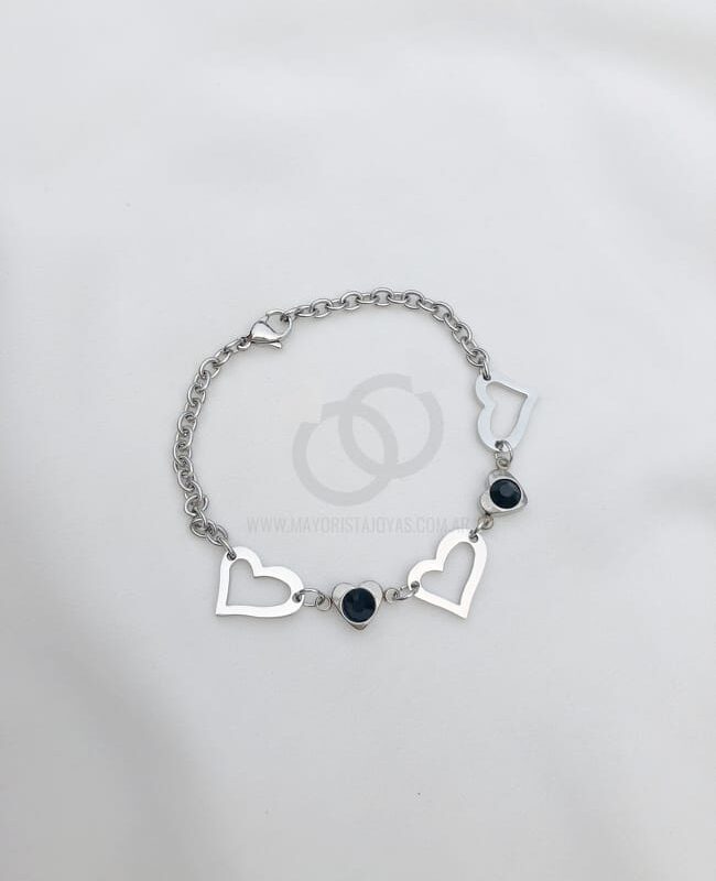 PULSERA ACERO Y CRISTAL (6237)
