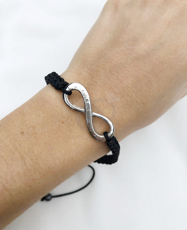 PULSERA ACERO Y CORDON (6583)