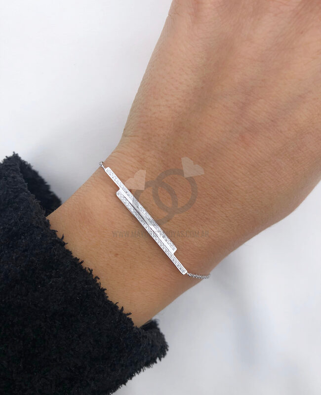 PULSERA PLATA Y ZIRCON (PPZ025)