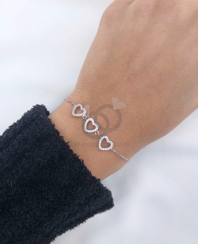 PULSERA PLATA Y ZIRCON (PBZ032)