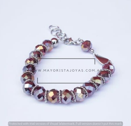 PULSERA ACERO Y CRISTAL (6798)