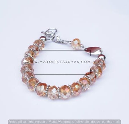 PULSERA CON CRISTAL Y ACERO( 6797)