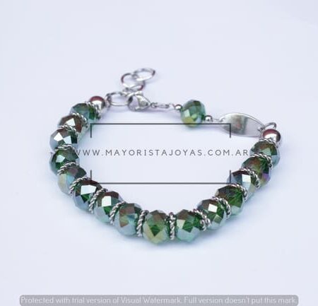 PULSERA DE CRISTAL Y ACERO(6799)