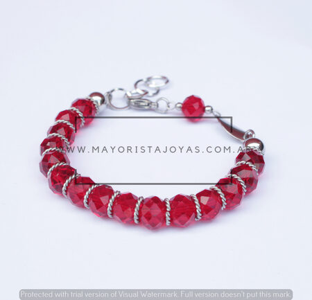 PULSERA ACERO Y CRISTAL (6869)
