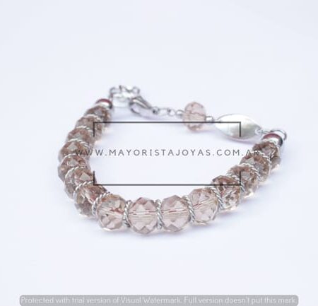 PULSERA ACERO Y CRISTAL(6871)
