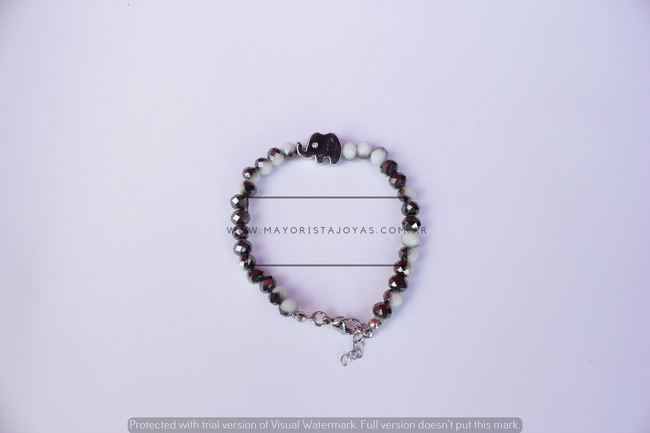 Pulsera de acero con cristal (6324)