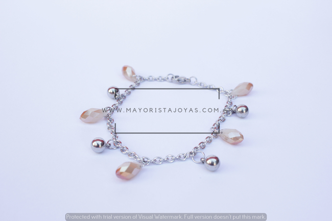 PULSERA ACERO Y CRISTAL (6882)