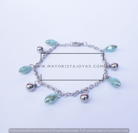 PULSERA ACERO Y CRISTAL (6884)