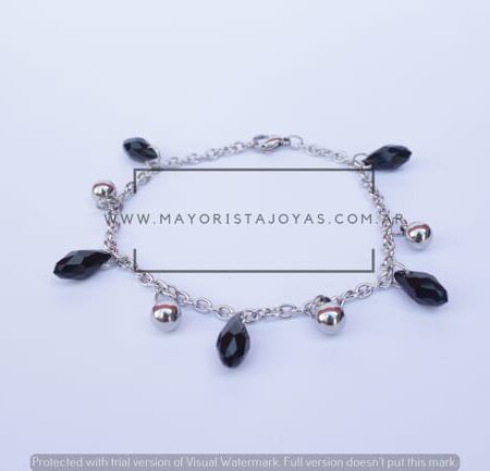 PULSERA ACERO Y CRISTAL (6886)