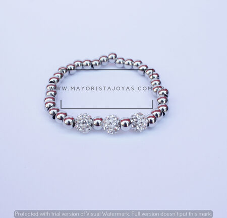 PULSERA ACERO Y MICROCRISTAL (6893)