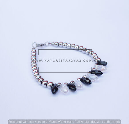 PULSERA ACERO Y CRISTAL (6891)