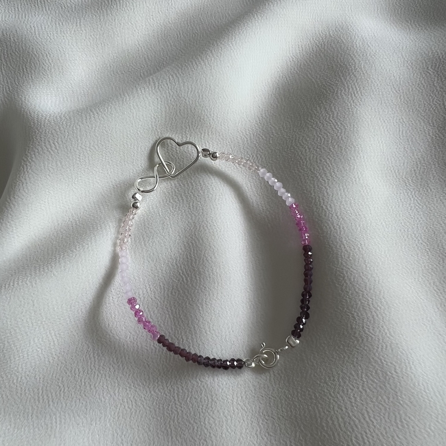 PULSERA PLATA Y CRISTAL (PBC128)