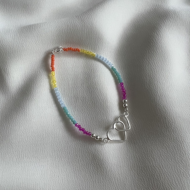 PULSERA PLATA Y CRISTAL (PBC129)