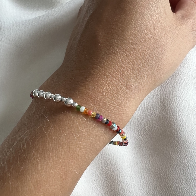 PULSERA PLATA Y CRISTAL (PBC146)