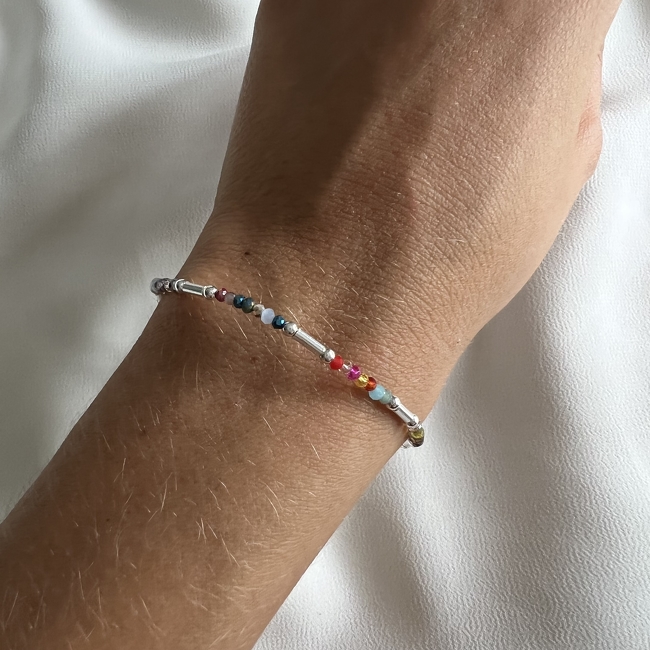 PULSERA PLATA Y CRISTAL (PBC143)