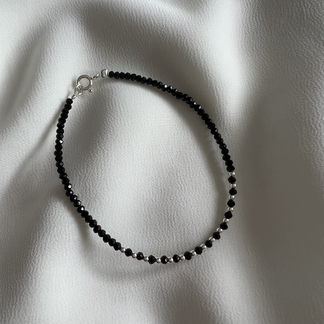 PULSERA PLATA Y CRISTAL (PBC137)