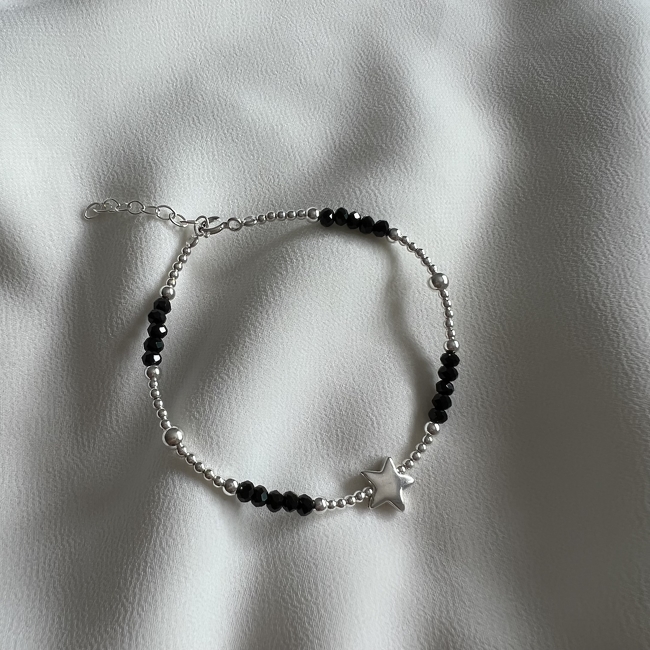 PULSERA PLATA Y CRISTAL (PBC158)