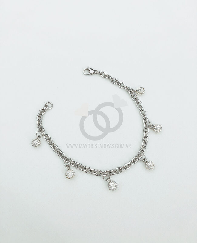 PULSERA ACERO Y CRISTAL (6206)