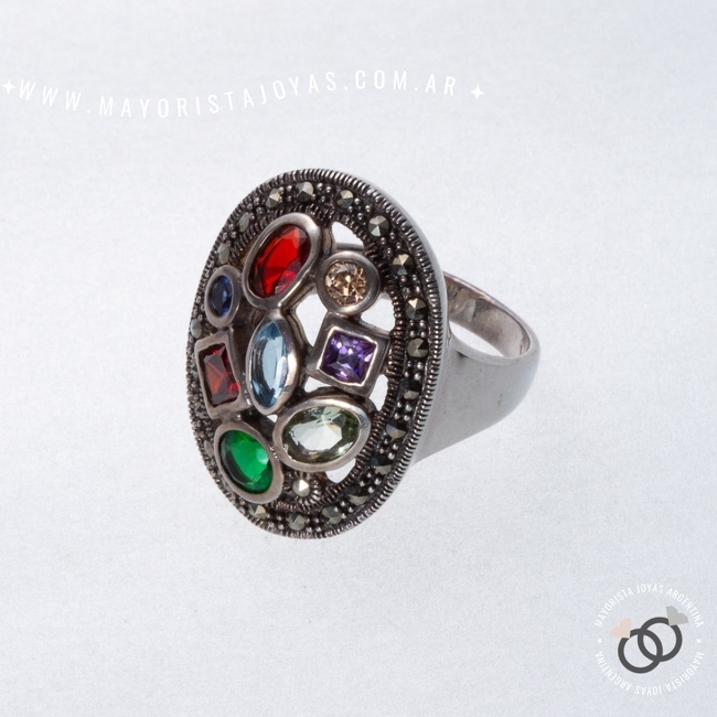 ANILLO PLATA Y PIEDRA  (PAP290)