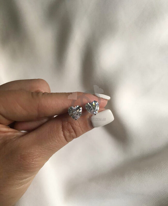 ARO PLATA Y CUBIC CORAZON (PPC0071)