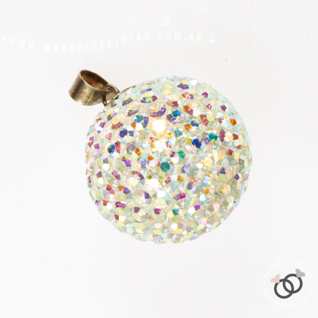 DIJE PLATA ESFERA MICROCRISTAL (PDM012)