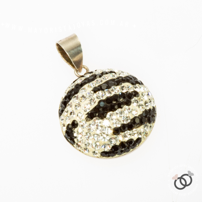 DIJE PLATA MEDIA ESFERA MICROCRISTAL (PDM030)