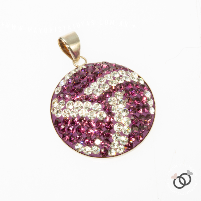 DIJE PLATA MEDIA ESFERA MICROCRISTAL (PDM032)