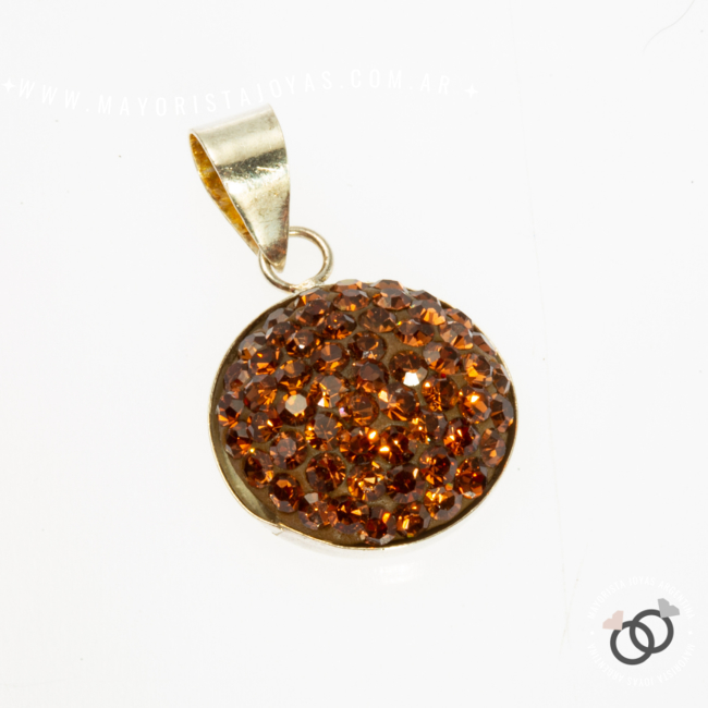 DIJE PLATA MEDIA ESFERA MICROCRISTAL (PDM034)