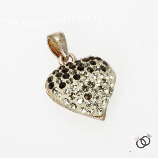 DIJE PLATA CORAZON MICROCRISTAL (PDM037)
