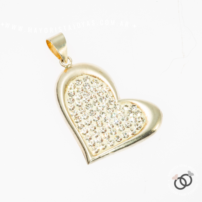 DIJE PLATA CORAZON MICROCRISTAL (PDM048)